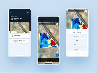 Easily navigate to problem areas on your farm aerial agritech agtech drone farm grower insight map mobile app navigation transpiration