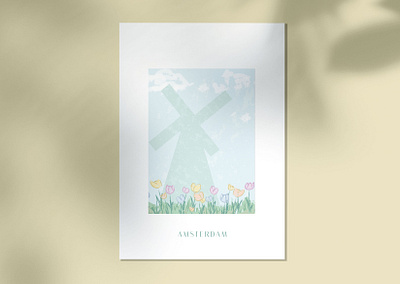 The Netherlands illustration amsterdam amsterdam illustration amsterdam poster city illustration graphic design illustration illustration poster netherlands netherlands illustration poster tulips tulips illustration weekly warm up weekly warm up windmill windmill illustration