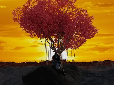 Dark Zen 3d 3d illustration abstract aesthetic animation anime branding calm design graphic design illustration japanese landscape logo nature sky ui vector zen