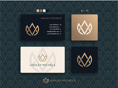 ASHLEY MICHELE LOGO ambigram american black brand identity elegant fashion gold green letter logo logo luxury minimalist modern monogram motion graphics packaging simple symbol vector visual identity