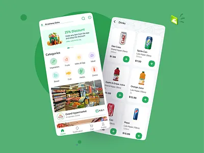 Waicart Grocery IOS App android appdesign branding farmers figma fresh grocery grocery app illustration ios logo organic shopping shopping app uiux vegetables