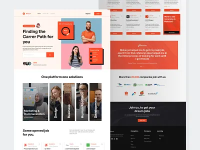 Makaryo - Job Board Landingpage app career clean design job board job board landingpage job hunter landingpage minimalist ui websites work