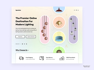 Lighting Company Website 3d animation art branding digitaldesign ecommerce flatdesign graphic design illustration innovationsync landing page logo mobile motion graphics nft product design typography ui vector webdesign