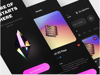 Enevtie. - NFT Market Mobile App 👾 app crypto app cryptocurrency design minimal nft nft app nft art ui ux web