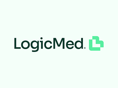 LogicMed® brand branding design healtcare health heart icon l letter logic logo logodesign med medical minimal pharma pharmacy tech technology