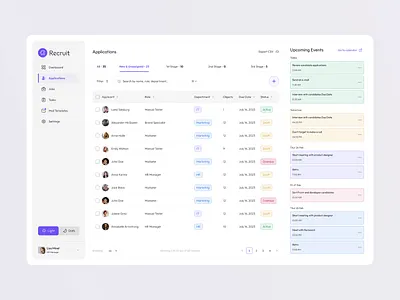 RECRUIT dashboard design desktop desktop app hr platform product design recruitment ui ux uxui web