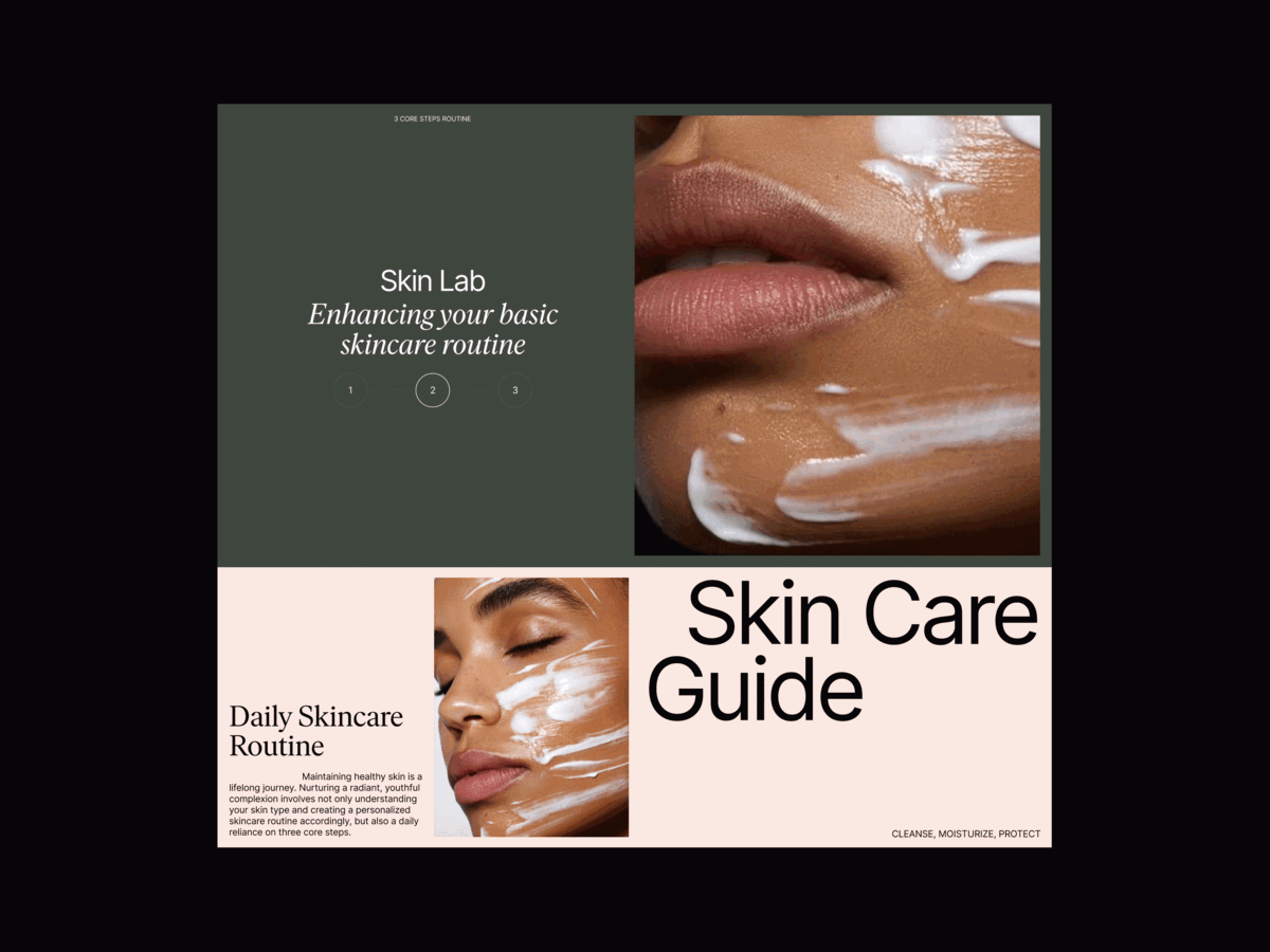 Skin Lab Concept art direction cosmetics design ecommerce graphic design layout make up minimal minimalist modern photography presentation design skin skincare typography ui web design whitespace