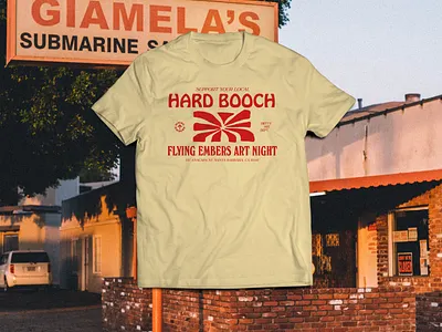 Flying Embers Art Night art night california design event event shirt hard booch hard kombucha illustration merch santa barbara screenprint shirt shirt design texture tshirt tshirt design type