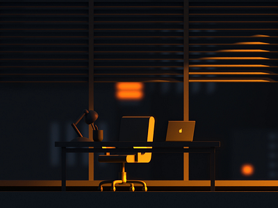 Sunset Office 3D 3d 3d design blender blendercycles branding design game design graphic design illustration office render