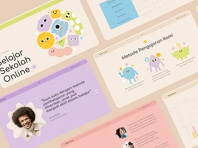 Online School Deck Exploration colour deck design exploration flat design kids layout presentation school vector