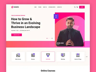 Event Home design layout ui website