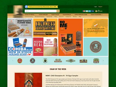CIGARS HOME design layout ui website