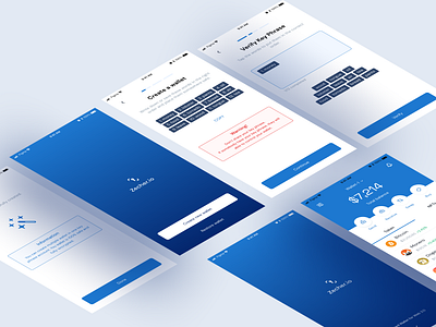 Zecher.io - Decentralized Cryptocurrency Wallet App app cryptocurrency daily ui mobile app mobile wallet ui design uiux wallet app