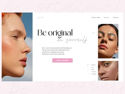 Beauty salon beauty beauty salon design makeup pink services stylish ui