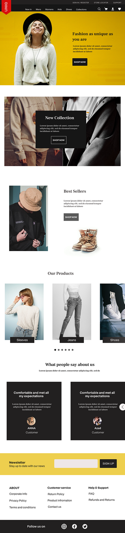 E-commerce web design branding design graphic design ui ux