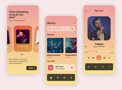 Music Mobile Application animation app application branding design gana graphic design illustration logo motion graphics music ui ux vector webdesign