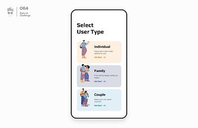 Select User Type | Daily UI Challenge 064 app challenge daily ui illustration type ui users ux