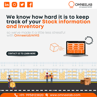 OmneelabWMS Real-Time Inventory Management System animation branding design graphic design illustration logo typography ui ux vector