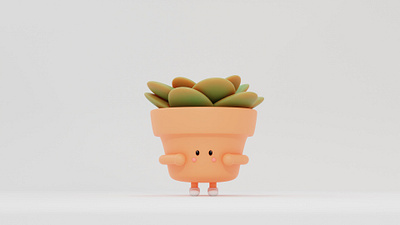 Cute Plant 3d 3dartist art blender blender3d character cute design dribbble gif graphic design illustration loop motiongraphics pastel plant render ui