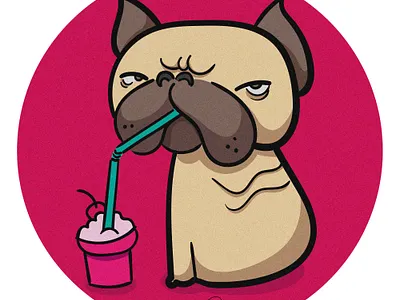 Milkshake Loving Dog cartoon digital art dog dog cartoon dog drawing illustration milkshake