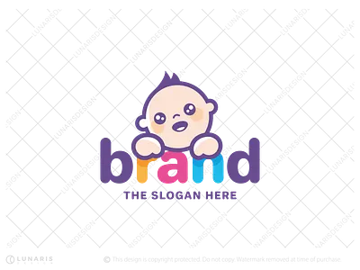 Baby Logo - for sale baby logo branding childcare logo fun children logo kids toys logo kindergarten logo logo logo for sale logoground ooak logo vector