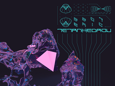 T E T R A H E D R O N 3d 3d art art direction brutal cyberpunk digital art digital design graphic design illustration minimal type design typography