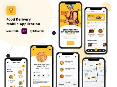 Food Delivery Application app application delivery design food iphone logo online ui uiux ux