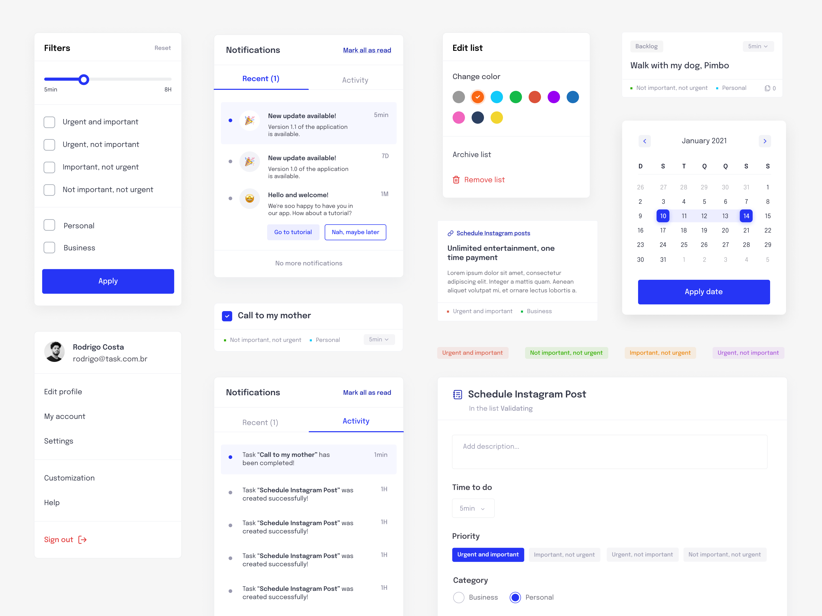 Example of Doo.it - Components