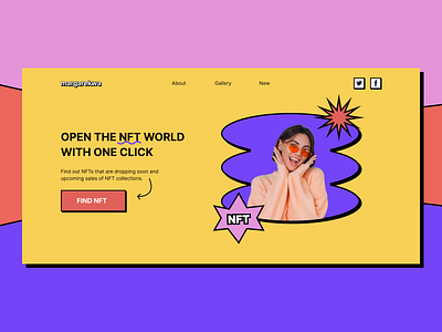 NFT landing page concept neobrutalism webdesign