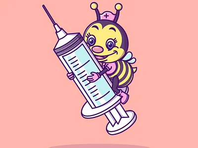 Bees and needles illustration 3d animation branding design graphic design illustration illustration art illustrator ilustration logo motion graphics ui vector art vector illustration
