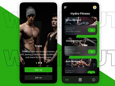 Workout Application UI. app branding design graphic design illustration logo typography ui ux vector