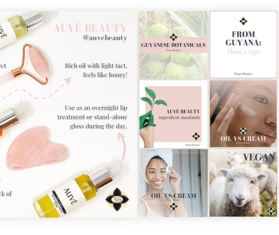 AUVE BEAUTY beauty brand design branding colorful content cosmetics design graphic design post social media