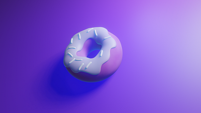 Purple Donut 3d atmospheria blender blue delicious donut light modeling pink purple round