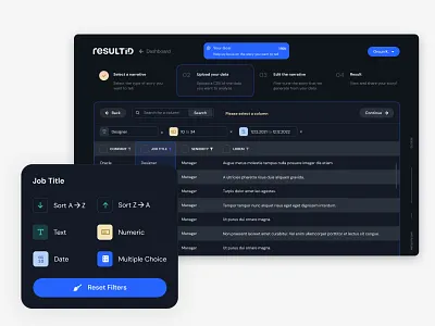 Dynamic Filters app dashboard filters table table view ui