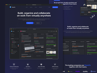 CheckTo - Landing Page app branding dashboard design dribbble figma landingpage like todoapp tododone ui userexperience userinterface ux