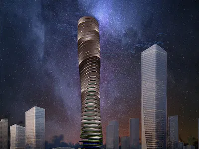 A tower 3d architecture design graphic design illustration logo photoshop post production rendering