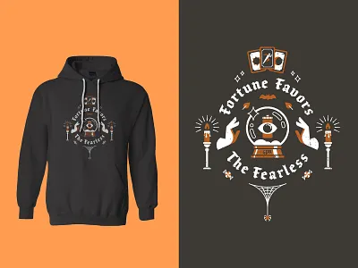 GPR :: October 2021 Hoodie 5k apparel dark fall fortune graphic design halloween holiday illustration merch psychic run spooky swag vector