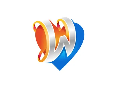 W + Love 3d 3d logo animation branding design heart icon illustration letter letter logo letter w logo logo design love mark modern symbol