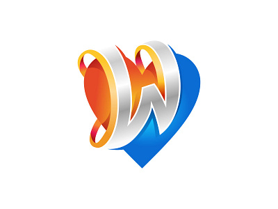 W + Love 3d 3d logo animation branding design heart icon illustration letter letter logo letter w logo logo design love mark modern symbol