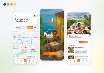 WalkEat application design app design ui ux