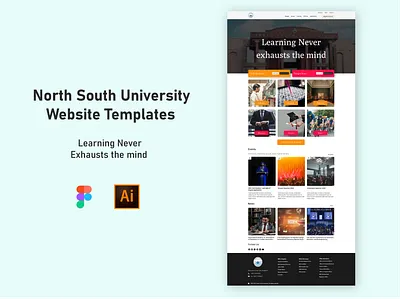 North South University Home page app design design graphic design home page home screen illustration landing page ui ui design uiux user interface ux web web design website website design