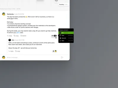 Comments app design typography ui ux