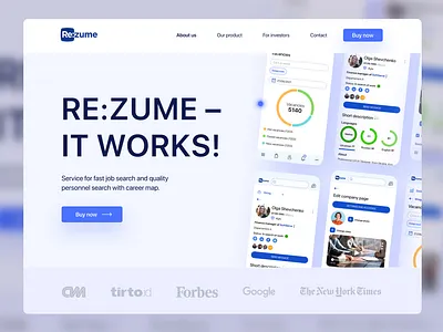 Re:zume landing page figma landing landing page uiux website