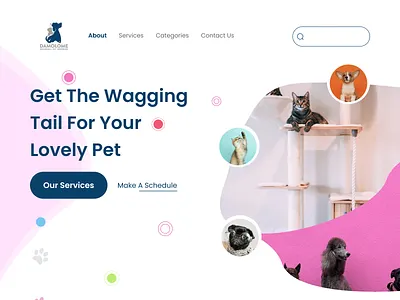 Damolome - Groomer Store branding clean dailyui design dribbble exploration groomer illustration logo minimalist mobile pet shop ui ux