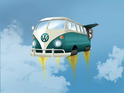 VW Aerobus art concept art design digital art digital illustration drawing illustration