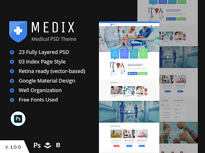 Medix - Doctor and Health Care PSD Template