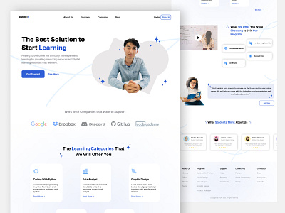 Web Online Course - Landing Page design figma landing page ui uiux web