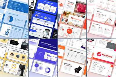Best Pitch Deck Examples - Template Bundle (Vol. 2) airbnb blue brex buffer buzzfeed graphic design investor investor presentation linkedin mixpanel orange pitch deck presentation red slide slide design slides template unicorn wework