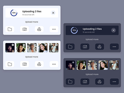 Photo Upload field design for mobile application dark mode file upload light mode mobile app photo upload ui