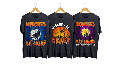 Trendy Halloween t shirt design creative halloween halloween t shirt happy halloween illustration retro trendy vintage witches be crazy zombies eat brains